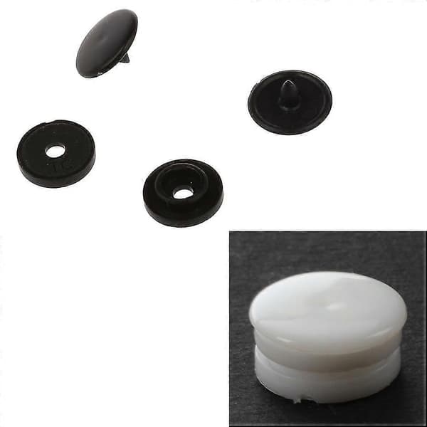 100 stk T3-knapper Trykknapper Scrapbooking Syknapper Svart + Hvit 2-pakning