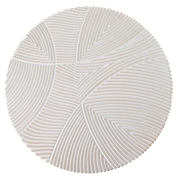 Elegant Decorative Bowl DAZ 30x30 cm in White MDF with Embossing