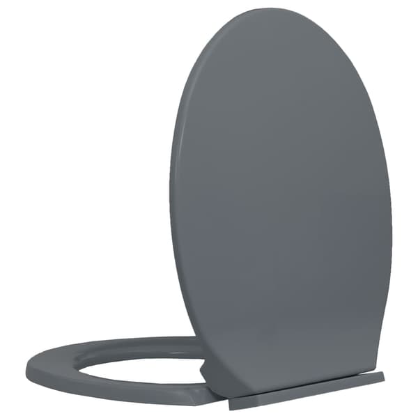 vidaXL Toiletsæde med soft close grå oval grå gray