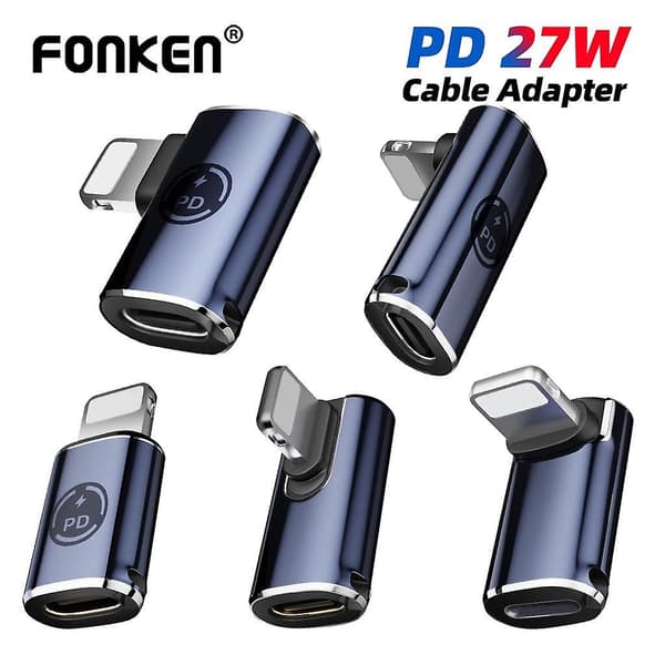Fonken Snabbladdning PD27W Lightning Kabel Adapter Typ C till Lightning Konverter Data Synk as the picture Style 04
