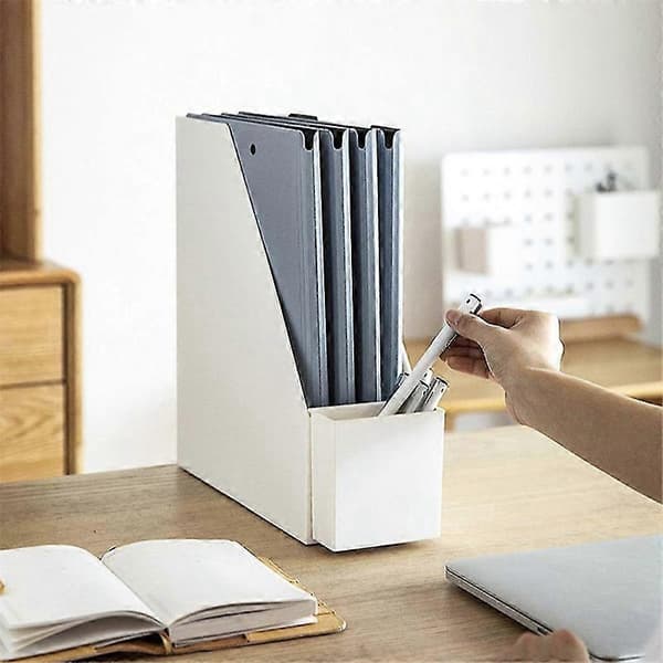 Desktop Book Organizer Rack Home Office Storage Box Book Stationery Storage Rack Vertical Stackable Fr
