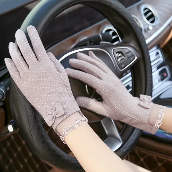 Sommer solbeskyttelseshandsker, touchscreen til kvinder, kort stil til forår og efterår, elektrisk cykelkørsel brun brun brown