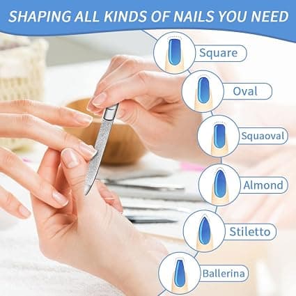 2 st Metalliska Nagelfilar 15,7 cm Dubbelsidiga