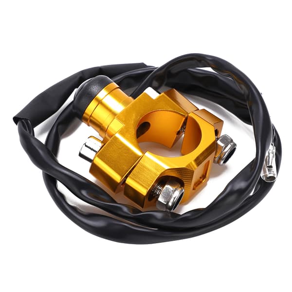Universal Engine Stop Start Kill Switch with Mounting Backplate for Motorcycle ATV 7/8 inch Handlebars Gold