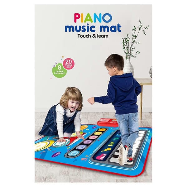 2-i-1 Multifunksjonell Elektronisk Musikkmatte for Barn for å Utvikle Musikkinteresse