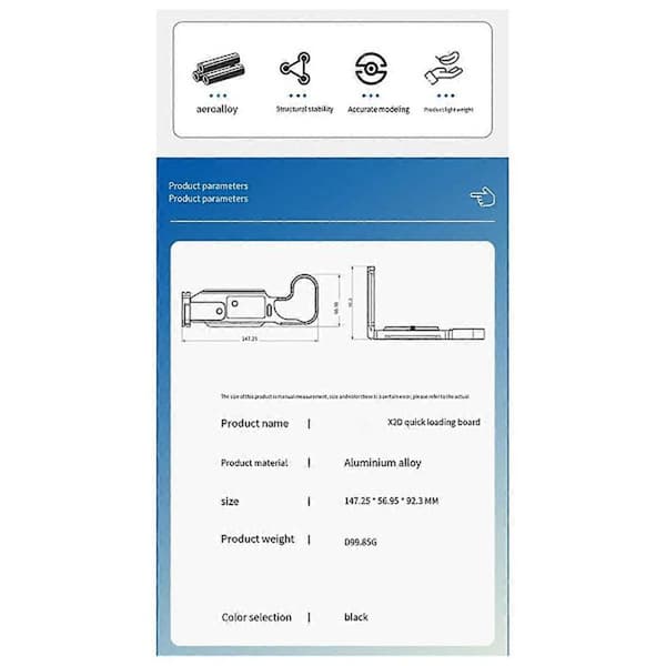 Hurtigutløserplate L-brakett Håndgrep Spesialdesignet for Hasselblad X2D