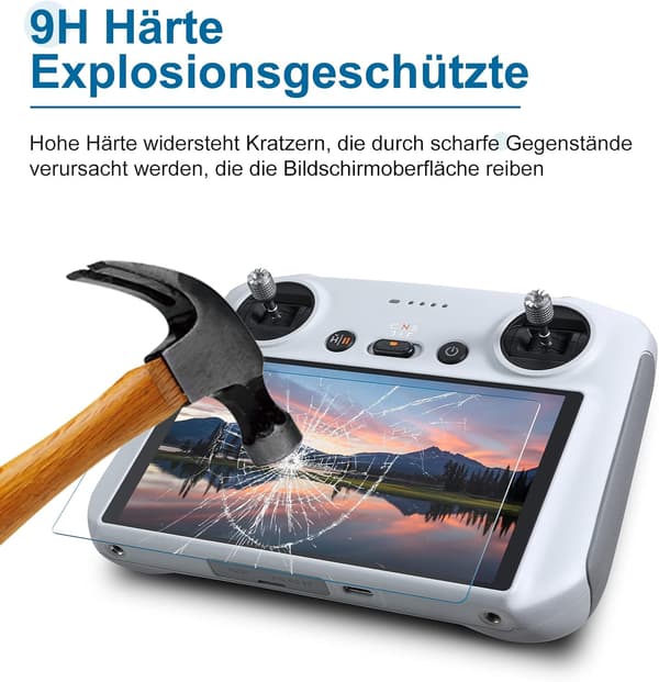 Skærmbeskytter til DJI RC 2/RC-controller, HD mat hærdet glas 9H hårdhed til DJI Mini 4 Pro/Mini 3/Mini 3 Pro drone tilbehør (2-pak)