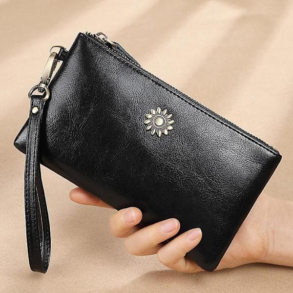 Läder Clutch Väska Dam Svart 21 x 11 x 1,2 cm