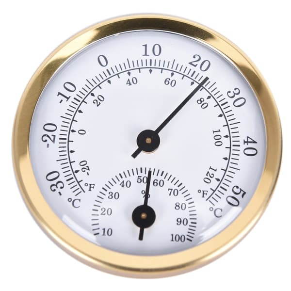 Analogt innendørs termometer hygrometer gull Gold
