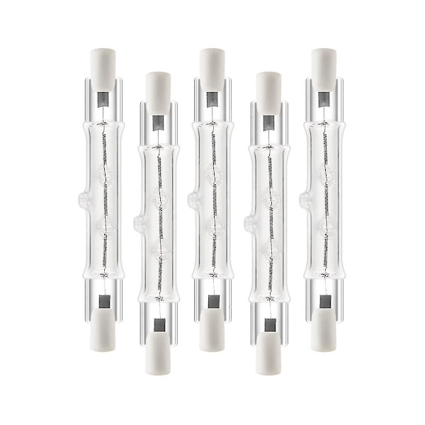 5-pack R7s 118mm 300W 230V, R7s Halogen Linear Light Source, Dimmable Halogen Lamp for Construction Work