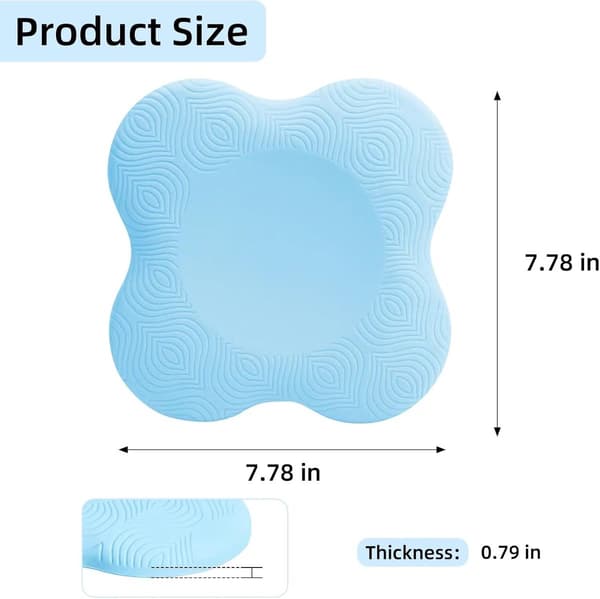 Thickened Yoga Knee Pads, Blue, 2-Pack, Support Cushion for Joints and Elbows