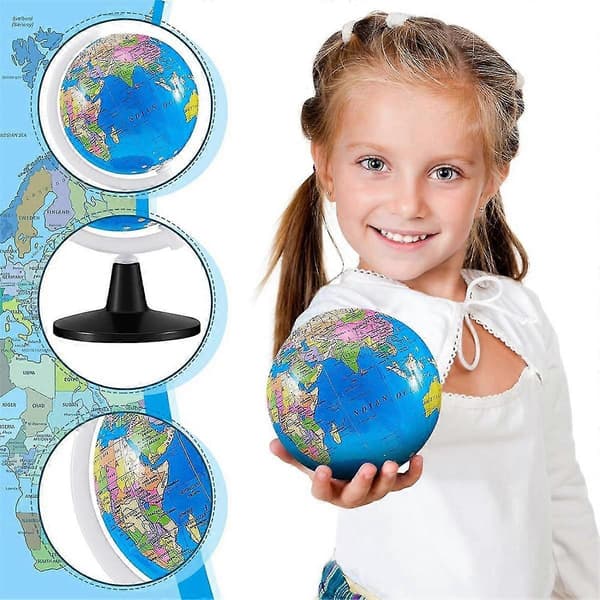 12 Pcs World Globe for Kids, Learning Rotating World Map, Educational Globes with Stand, 8.6 cm