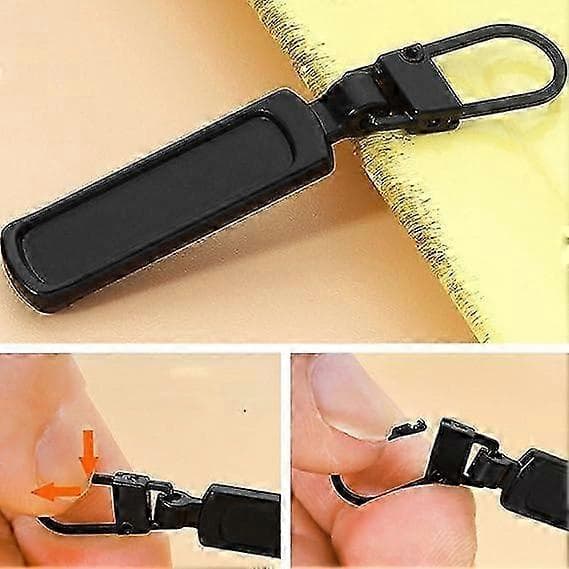 Premium Metal Zipper Pull Replacement 8pcs - Black Zipper Tabs for Jacket, Bag & Repair (Unrated)