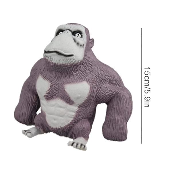 Blød Apanime Figur Latex Abe Gorilla Legetøj Jungledyr Figur, Bløde Gorilla Stresslegetøj til Voksne Grå Grey