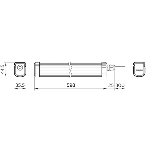 ProjectLine Loftlampe 60cm 17W 1700lm IP65 Grå 300