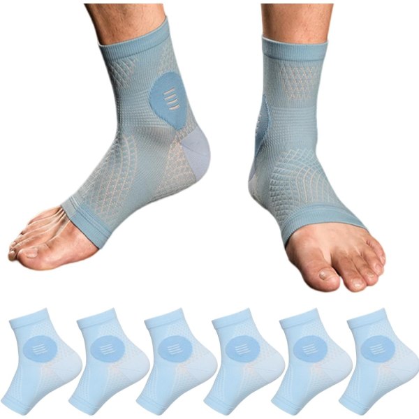 3 par Neuropathy sokker - Kompressionsstrømper til ankelstøtte, akillessenebetændelse og fodsmerter (6 farver, størrelse XL) 3PCS White XL