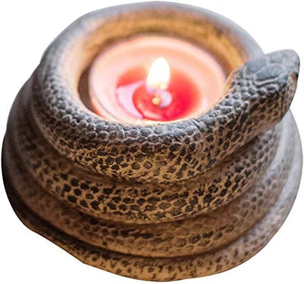 3D Coiled Snake Resin Candlestick Candle Holder Ornament Home Decor 2 Pieces