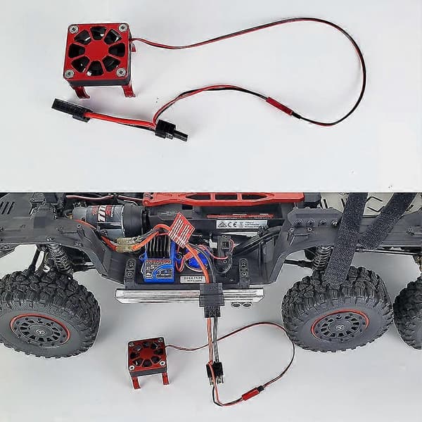 RC Bil Motor Køler Beskyttelse Køleventilator Motor Køleplade Temperaturkontrol Til 1/10 RC Crawler Trax