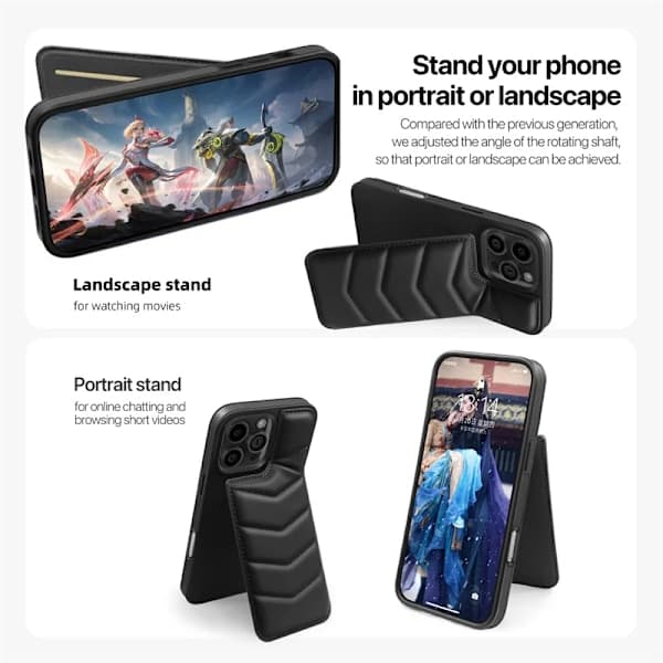 Leather Wallet Card Holder MagSafe Phone Case for iPhone 15 Pro Promax Plus Holder Magnetic Charging Protective Case iPhone 15 iPhone15 iPhone15