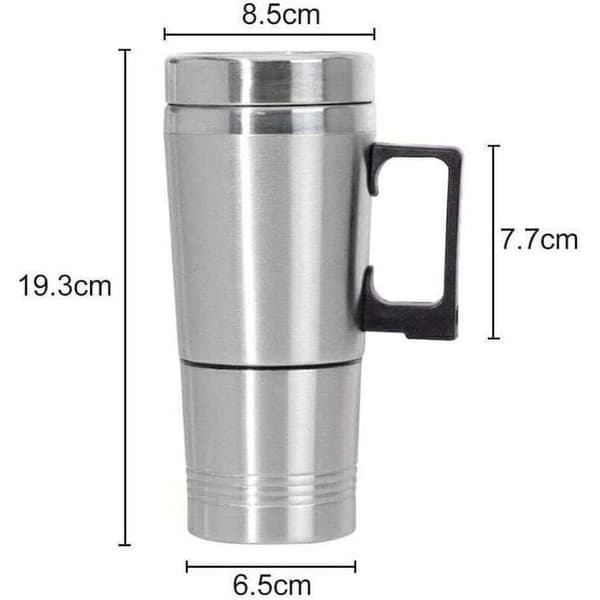 300 ml elkedel i rustfrit stål, 12V cigarettænder, rejsekedel, velegnet til kaffe, te, vand, kop
