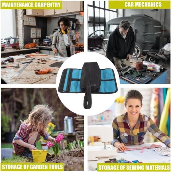 Portable Tool Bag, Foldable Electrician Tool Bag, Tool Belt Storage, 1 pc (Tools Not Included)