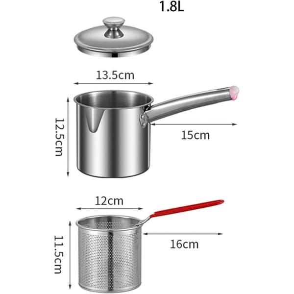 Deep Fryer Pot, Deep Fryer Pot, Stainless Steel Multi-function Baskets, Durable Pan, Deep Fryer, Pot for-FY-