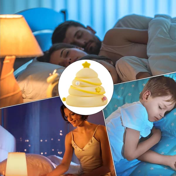 Silikon nattlampe juletre LED 3-trinns dimbar