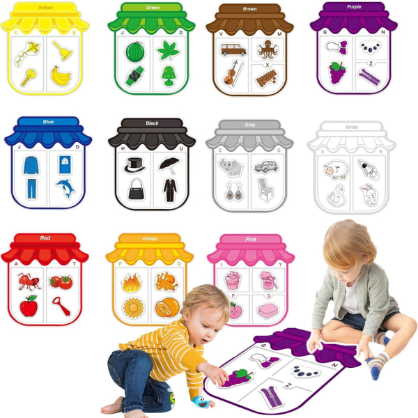 Montessori-inspirerede magnetiske klistermærker til kreativ læring, farvegenkendelse magnetisk sorteringssæt til småbørn 1-3