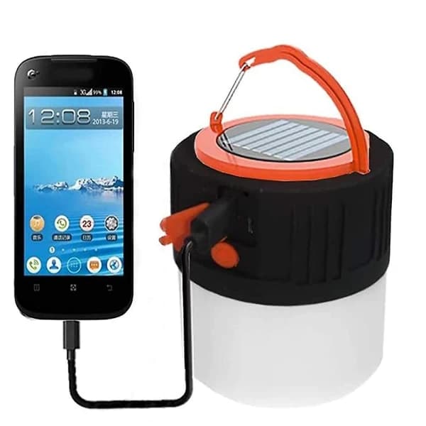 Rechargeable LED Camping Lantern, 2400 mAh, Solar Camping Light - Remote Control, IPx45 Waterproof, 5 Light Modes