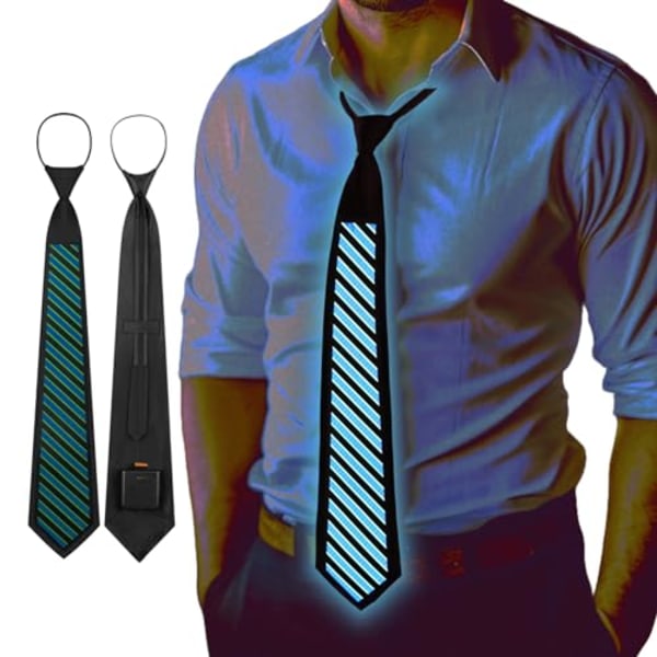 Lydstyret lysende slips med musikflash - Nyhed, lysende slips til mænd, kvinder, DJ's, fester, barer og Mardi Gras 4