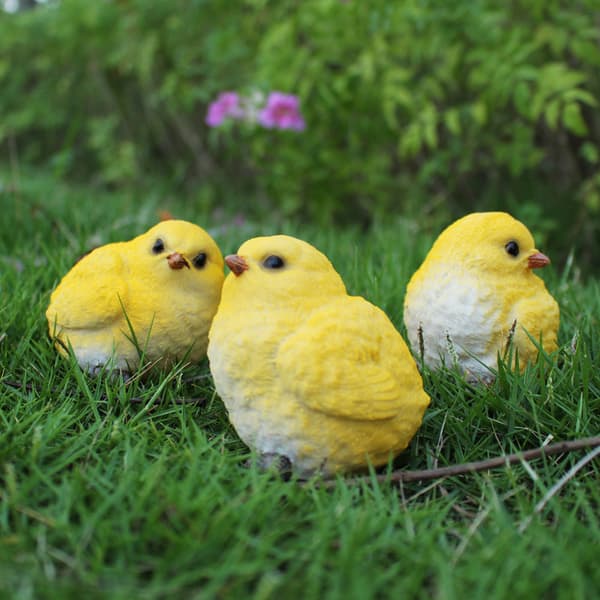 3 Chicken Garden Sculptures and Statues, Easter Decorations, Resi