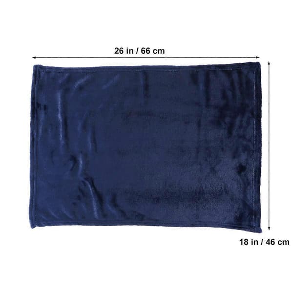Wonderful Flannel Fleece Pet Blanket Soft Towel Solid Color Pet Blanket (Dark Blue)