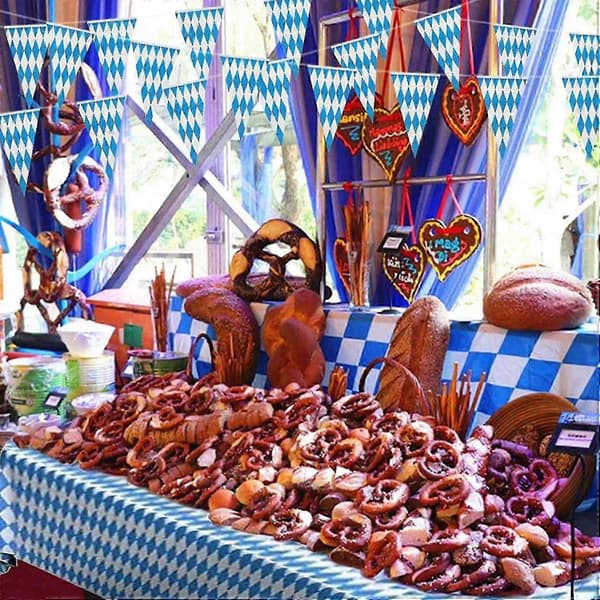 2-delt Oktoberfest dug og dekorative tilbehør