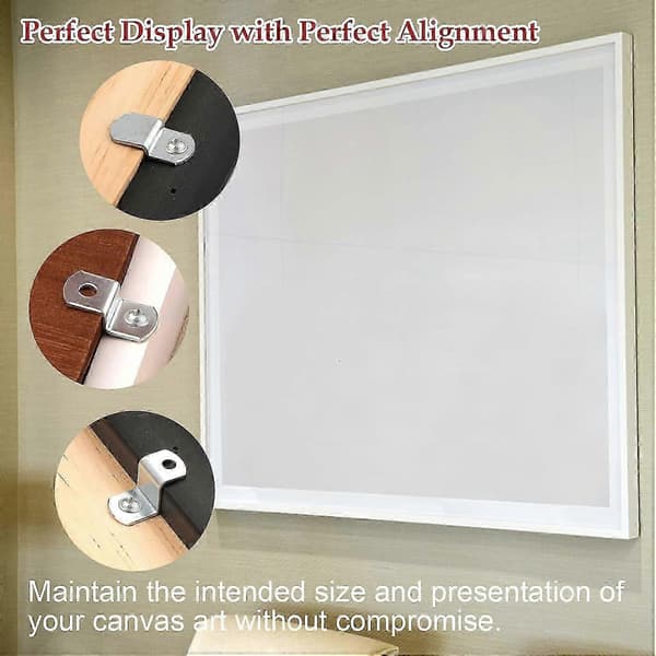 60 stk Canvas Offset Clips Ramklemmer, 1/4 tomme, 1/8 tomme, 1/2 tomme Canvas