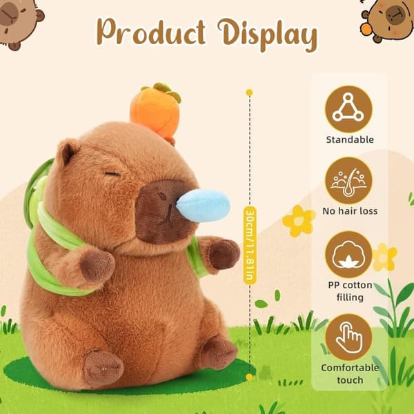 Capybara Plysjlegetøj - Superblødt Tøjdyr (30 cm)