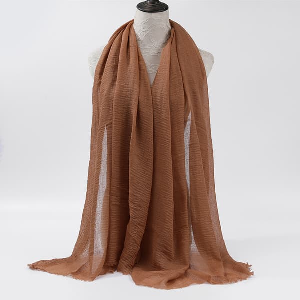 Solid Color Cotton Scarf 3-pack, New Pleated Women's Scarf and Shawl, Suitable for All Seasons.