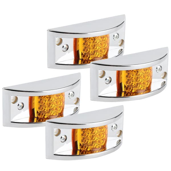 Amber LED Side Marker Light - 4-pack, Clear Signal Lamp for Car Replacement