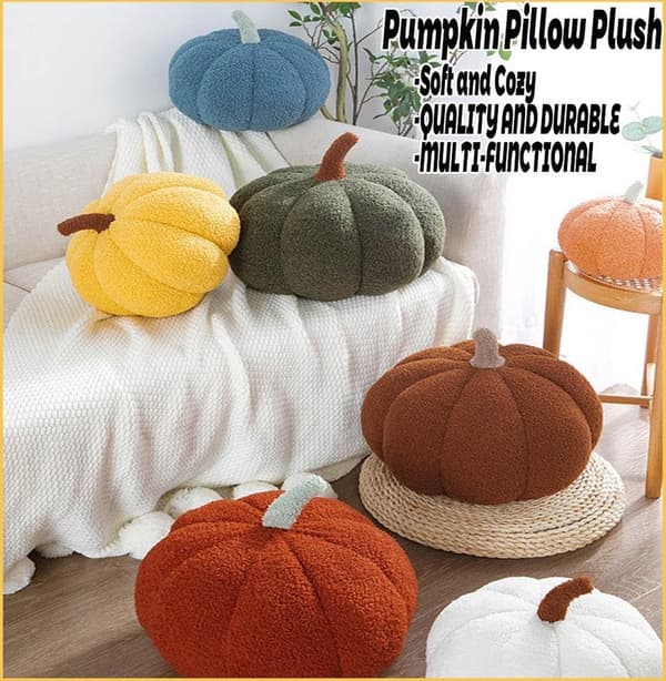 Halloween Pumpkin Pillow 28cm Plush White Decorative Cushion Gebroken wit 25 cm x 28 cm
