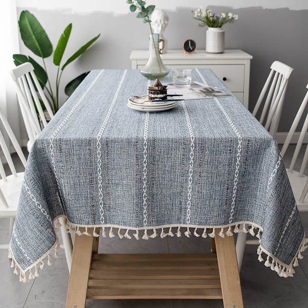 Rektangulær duk i bomulls-lin stoff, rektangulære duker grå Gray 110x110cm