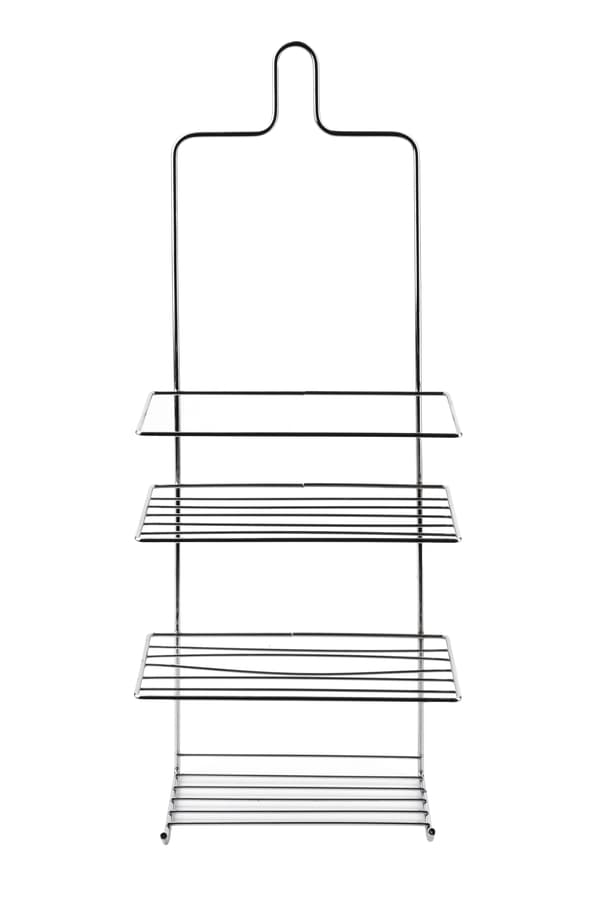 CARL SILVER Bathroom Shelf with 3 Shelves and 2 Hooks, 18.5x10x47.5 cm