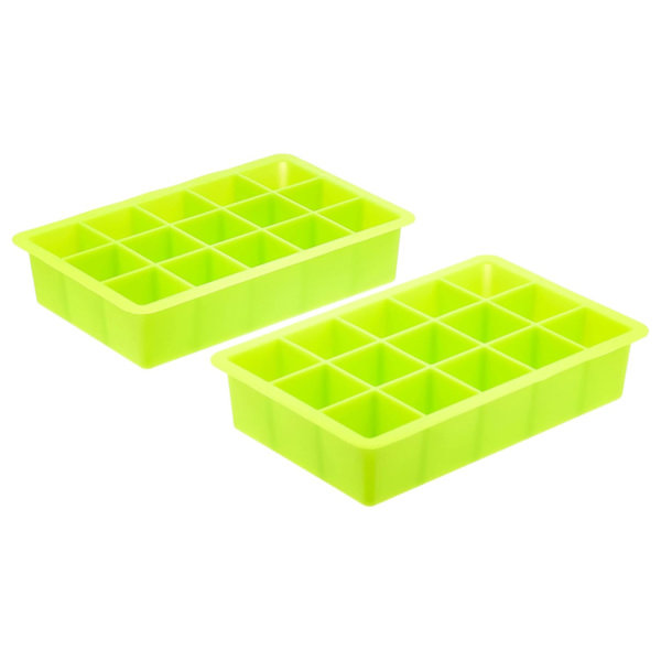 2 silikonisbitsformar, 15 isbitar per form, set om 2, 18,5