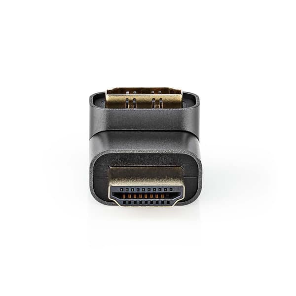 HDMI-adapteri, kulma 270°, kullattu, alumiini, harmaa, 1 kpl
