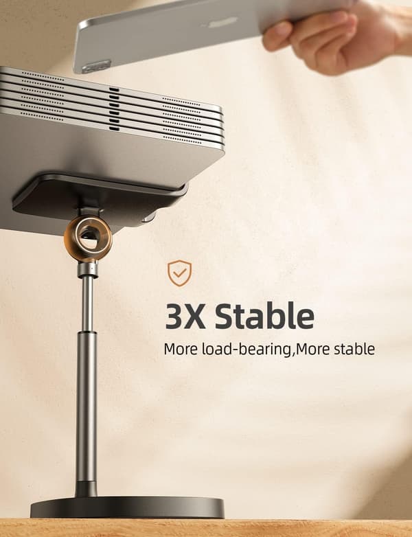 Justerbart telefonstativ for skrivebord, kompatibelt med tykke deksler, 4-10''