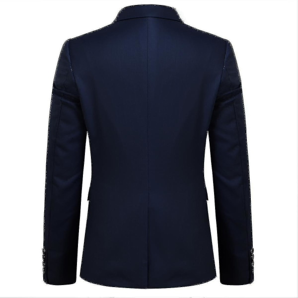 Herredragt Business Casual 3-delt jakkesæt blazerbukser Vest 9 farver Z Hotsælgende varer Navy XS