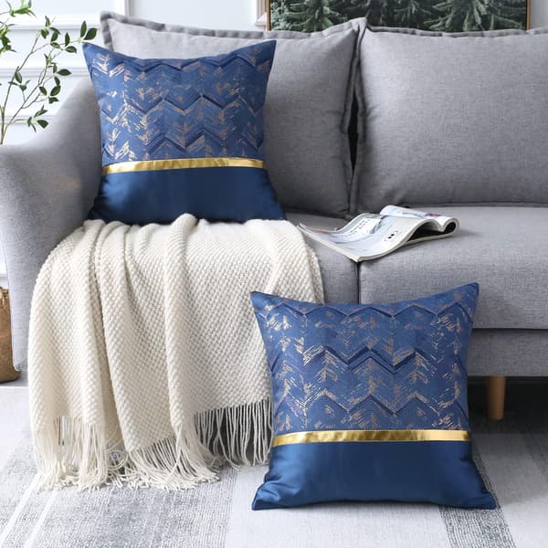 45 x 45 cm Lilla Pudebetræk Sæt med 2 stk., Guld Læder Flydende Mønster, Polyester, Seng Sofa Bil