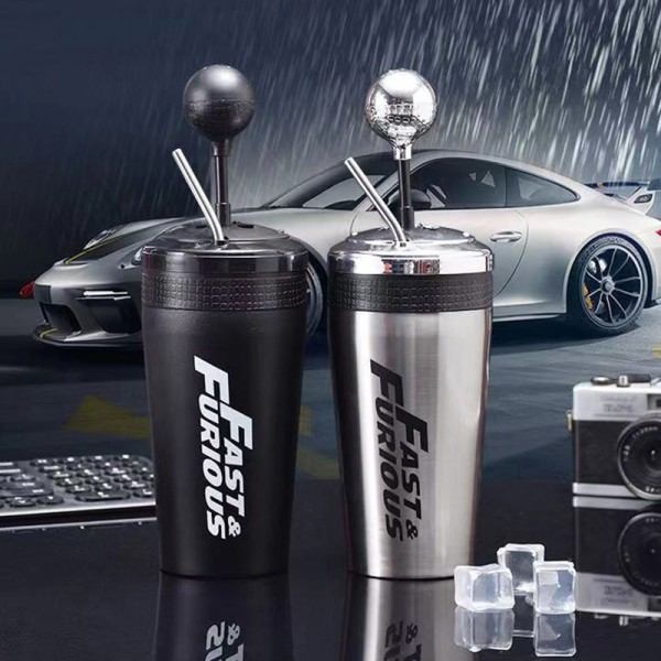 IC 304 Rostfri Vakuummugg Fast and Furious 10 Sugrörsmugg Th Silver