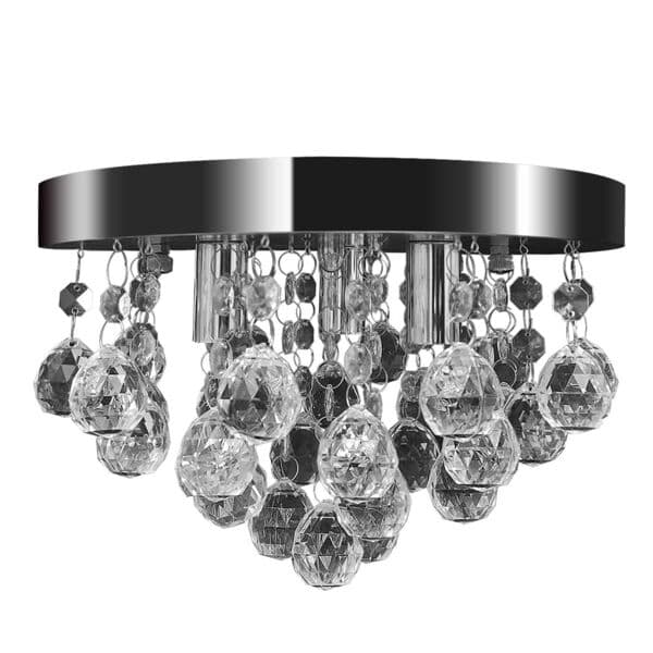 vidaXL Lysekrone krystall og krom Transparent transparent