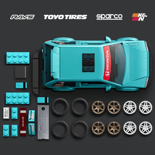 Hot Wheels Custom '90 Honda Civic EF byggesæt Multifärg