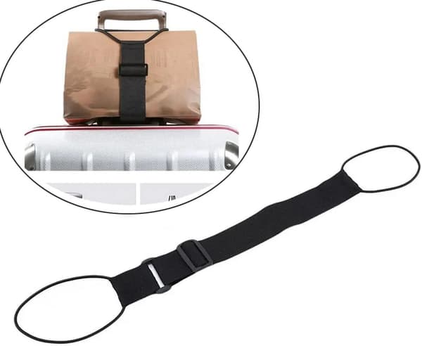 2-pak bagageremme let elastisk nylon sort justerbar 10,23-15,74 tommer til håndtaske kuffertgreb