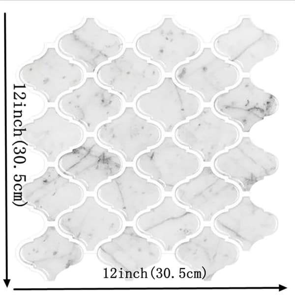 Imitation Marble Pattern Tile Sticker for Kitchen or Bathroom, Removable Backsplash 3D Wall Tile 5 Piece Series